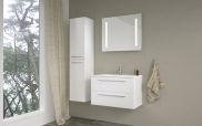 Mobili bagno - Set AL Rajkot, Set Set 3 pezzi incl.  lavabo, bianco lucido