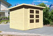 Casetta da giardino prefabbricata Flensburg 1, legno grezzo, spessore della parete 19 mm - 2,46 x 1,86 x 1,97 m (l x p x h) 