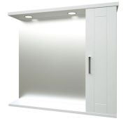 Bagno - Armadietto a specchio "Tumkur" 02, bianco lucido - 74 x 82 x 17 cm (h x l x p)