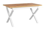 Tavolo da pranzo bianco MENT dal design moderno, dimensioni 80 x 140/180 cm (largh. x prof.), altezza del piano del tavolo 32 mm, robuste gambe in metallo, superficie laminata