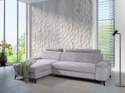 Divano angolare semplice Kinrooi 01, Colore: Grigio - Dimensioni: 99 x 259 x 166 cm (A x L x P) - Poggiapiedi: Sinistro