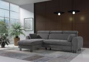 Divano angolare Lummen 01, Colore: Grigio - Dimensioni: 98 x 252 x 171 cm (A x L x P) - Poggiapiedi: Sinistro