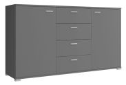 Cassettiera semplice con spazio sufficiente Lowestoft 03, Colore: Grigio - Dimensioni: 85 x 150 x 40 cm (H x L x P)