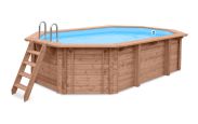 Piscina in legno Verano 04 - pino impregnato a pressione - misure (cm): 352 x 563 x 124 (l x p x h), incl.  pompa e filtro a sabbia