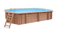 Piscina in legno Verano 05 - pino impregnato a pressione - misure (cm): 396 x 727 x 138 (l x p x h), incl.  pompa e filtro a sabbia