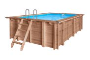 Piscina in legno Verano 07 - pino impregnato a pressione - misure (cm): 322 x 502 x 124 (l x p x h), incl.  pompa e filtro a sabbia