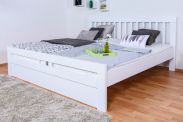 Letto matrimoniale "Easy Premium Line" K8 incl. 1 rivestimento, 200 x 200 cm in faggio massello laccato bianco