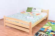 Letto singolo in pino massello naturale 83, incl. rete a doghe - 140 x 200 cm