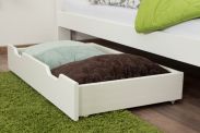 Cassettone letto in pino massello laccato bianco 001 - 18,50 x 97,50 x 57 cm (h x l x p)