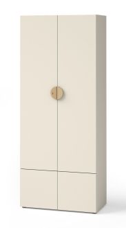 Armadio con molto spazio Maräne 01, Colore: Beige / Rovere Artisan - Dimensioni: 194 x 80 x 40 cm (A x L x P)