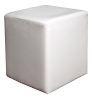 Sgabello / Pouf Bassila 04, bianco - 40 x 36 x 36 cm (h x l x p)