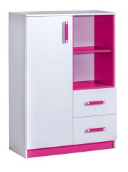 Cameretta - Cassettiera "Frank" 06, bianco / rosa - 125 x 90 x 40 cm (h x l x p)