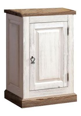 Cassettiera "Kilkis" in pino, bianco invecchiato 01 - 83 x 55 x 42 cm (h x l x p)