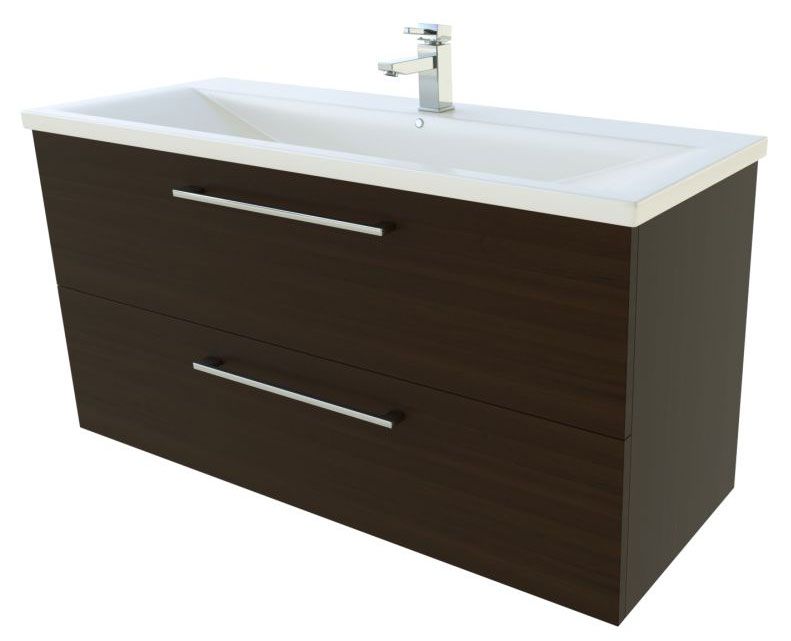 Mobile bagno "Nadiad" 29, nero rovere - 50 x 101 x 39 cm (h x l x p)