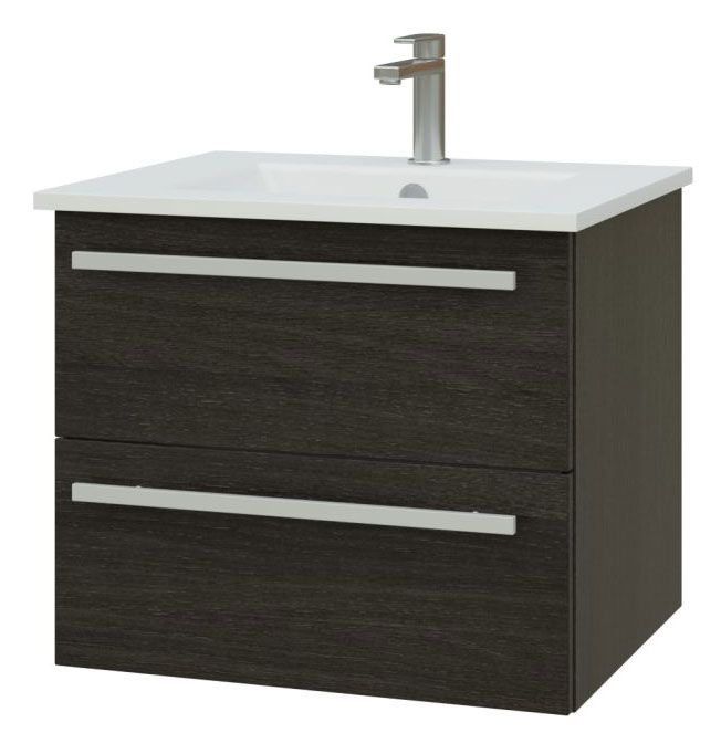 Mobile bagno "Bidar" 38, nero rovere - 50 x 62 x 45 cm (h x l x p)