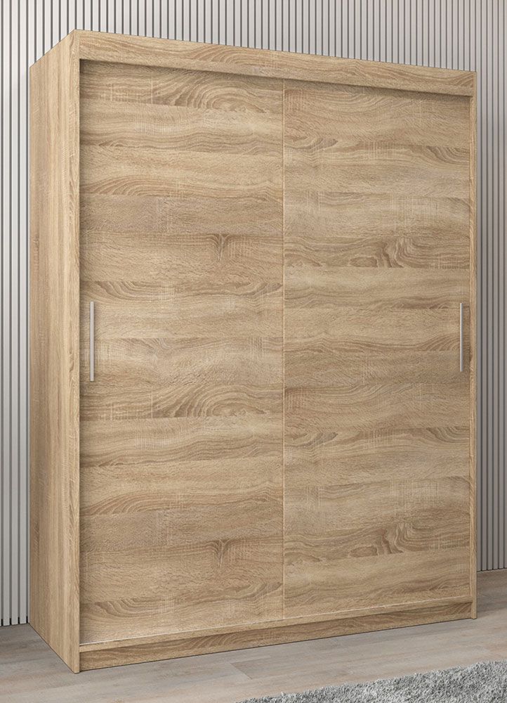 Armadio ad ante scorrevoli Bisaurin 3A, rovere Sonoma - 200 x 150 x 62 cm (h x l x p)