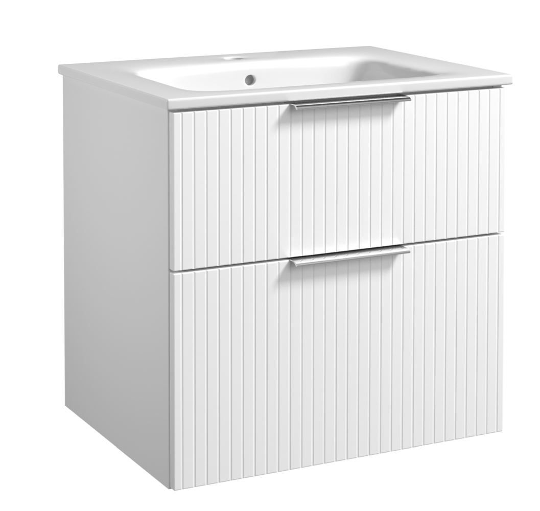 Mobile bagno "Bilaspur" 01, bianco opaco - 62 x 61 x 46 cm (h x l x p)