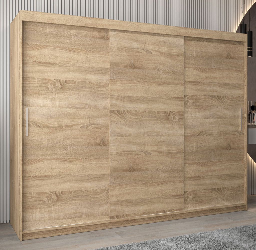 Armadio ad ante scorrevoli Bisaurin 6A, rovere Sonoma - 200 x 250 x 62 cm (h x l x p)