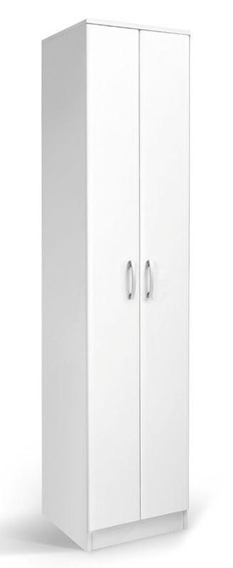 Armadio ad ante battenti Muros 01, bianco - 222 x 50 x 52 cm (h x l x p)