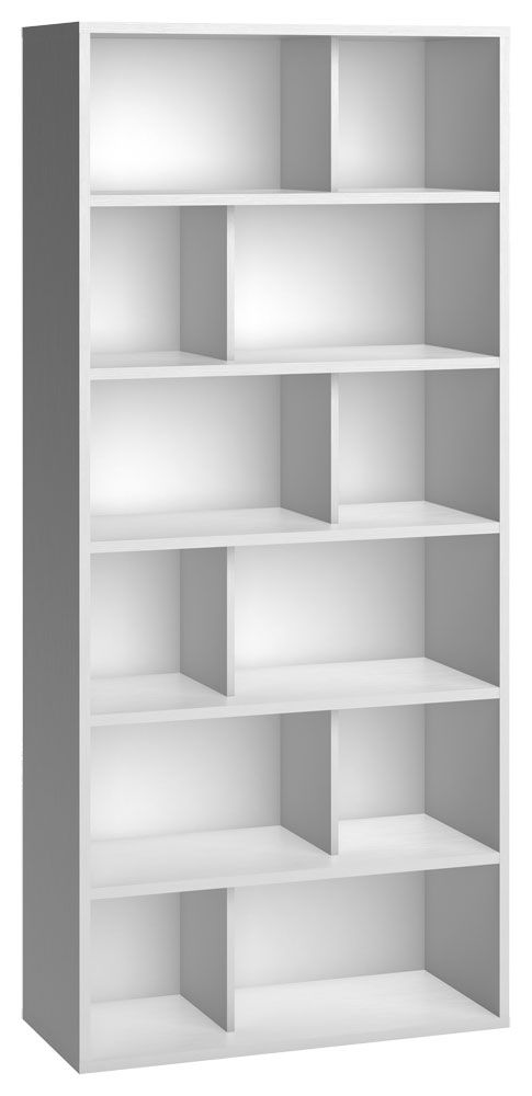 Scaffale "Minnea" 18, bianco - 206 x 92 x 42 cm (h x l x p)