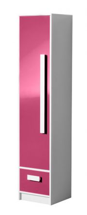 Cameretta - Armadio "Walter" 04, bianco / rosa lucido - 191 x 40 x 40 cm (h x l x p)