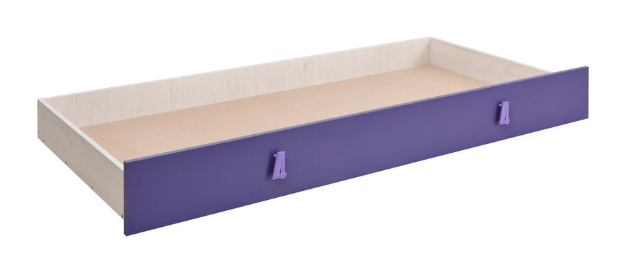 Letto estraibile "Luis", rovere bianco / viola - 80 x 190 cm (l x l)