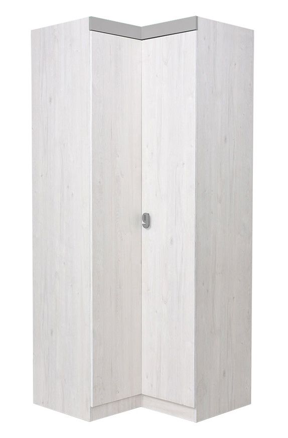 Cameretta - Armadio angolare "Luis" 22, bianco rovere / grigio - 218 x 91/93 x 52 cm (h x l x p)