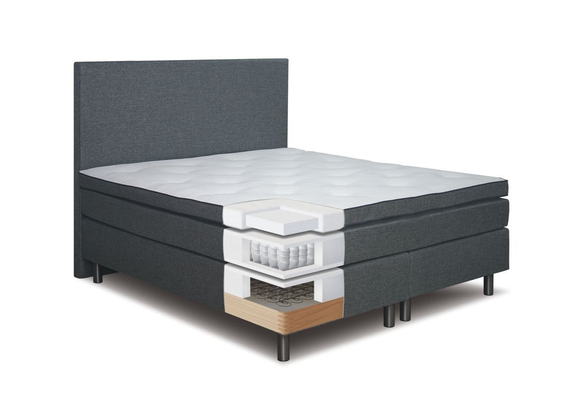 Letto boxspring LAE, base: molle Bonnell, materasso: molle insacchettate, topper: schiuma - 180 x 200 cm