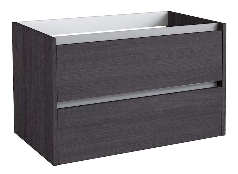 Mobile bagno "Kolkata" 10 con apertura per sifone, nero rovere - 50 x 80 x 46 cm (h x l x p)