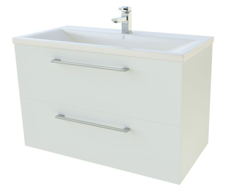 Mobile bagno "Nadiad" 25, bianco lucido - 50 x 81 x 39 cm (h x l x p)