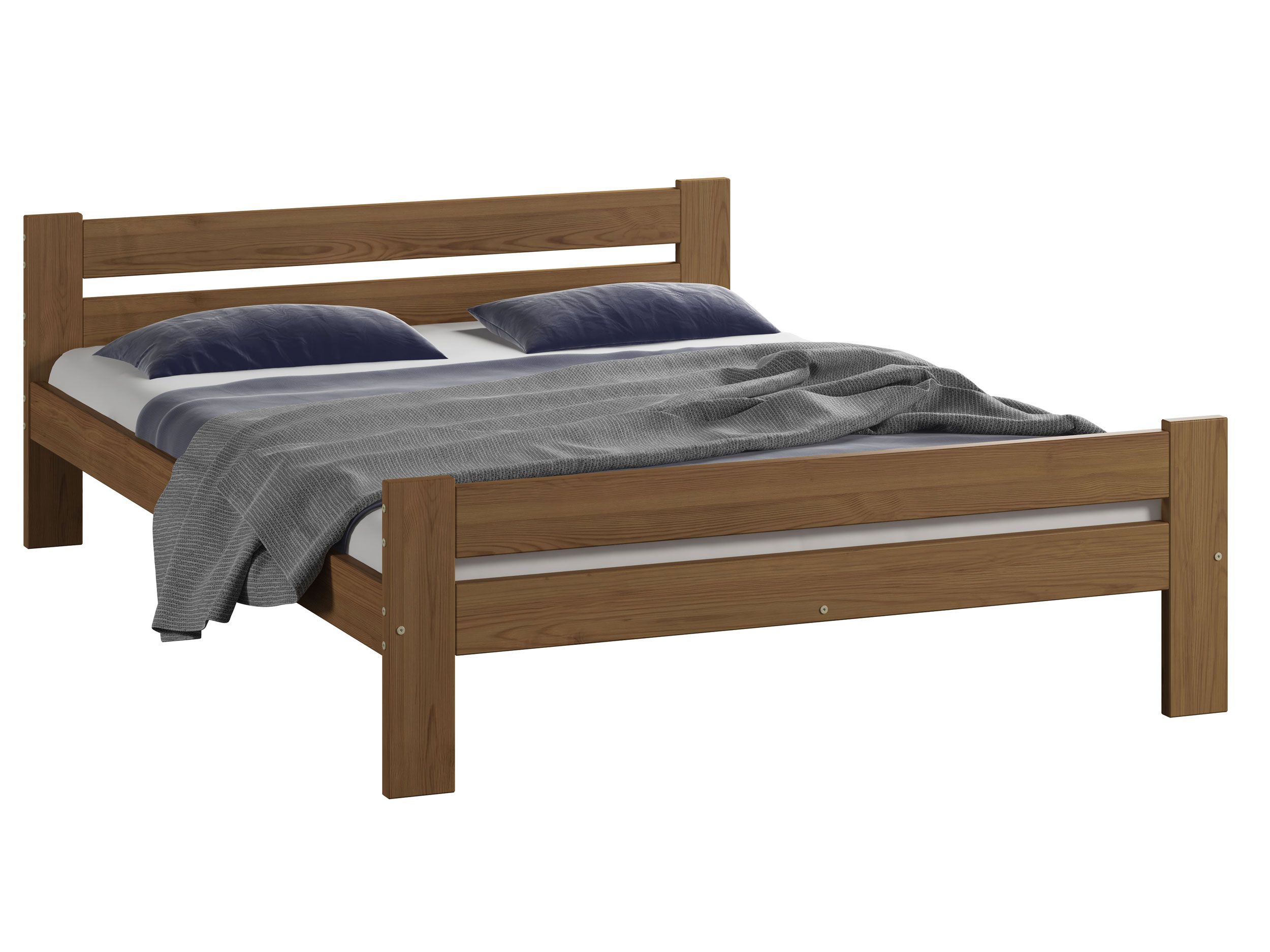 Letto per ragazzi Aixovall 12, pino massiccio, colore: rovere - Superficie di sdraio: 120 x 200 cm (L x L)