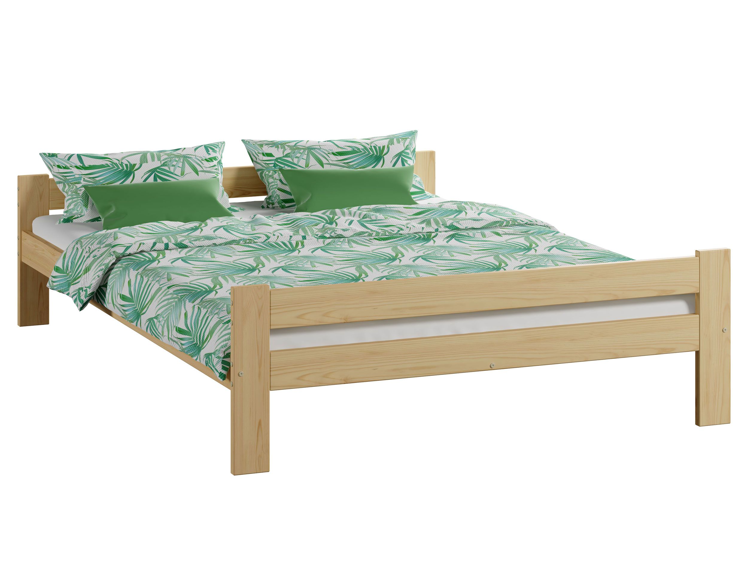 Letto per ragazzi in stile semplice Llorts 18, pino massiccio, colore: pino - Superficie di appoggio: 160 x 200 cm (L x L)