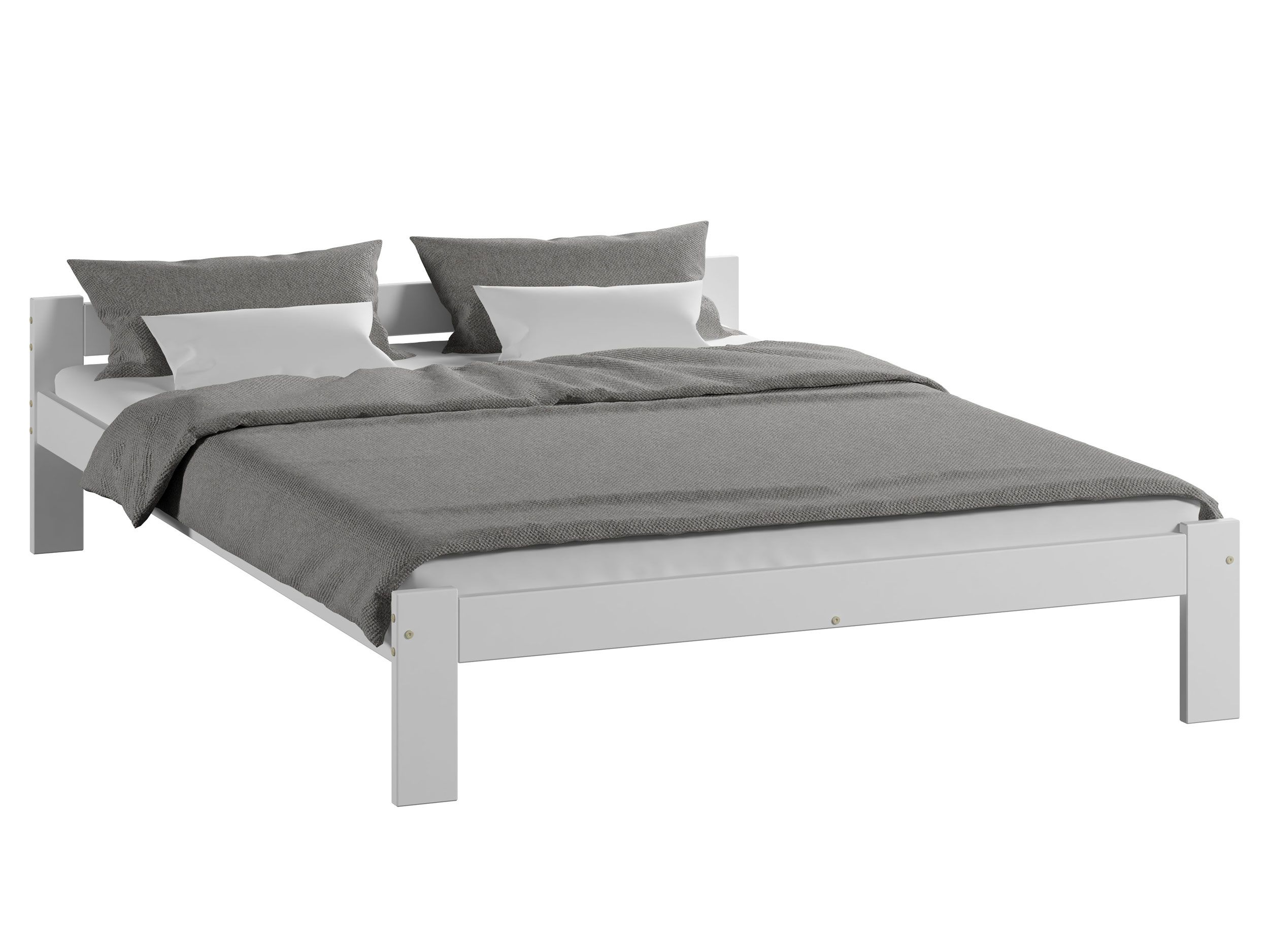 Letto per ragazzi dal design neutro Ansalonga 12, pino massiccio, colore: bianco - Superficie di sdraio: 120 x 200 cm (L x L)