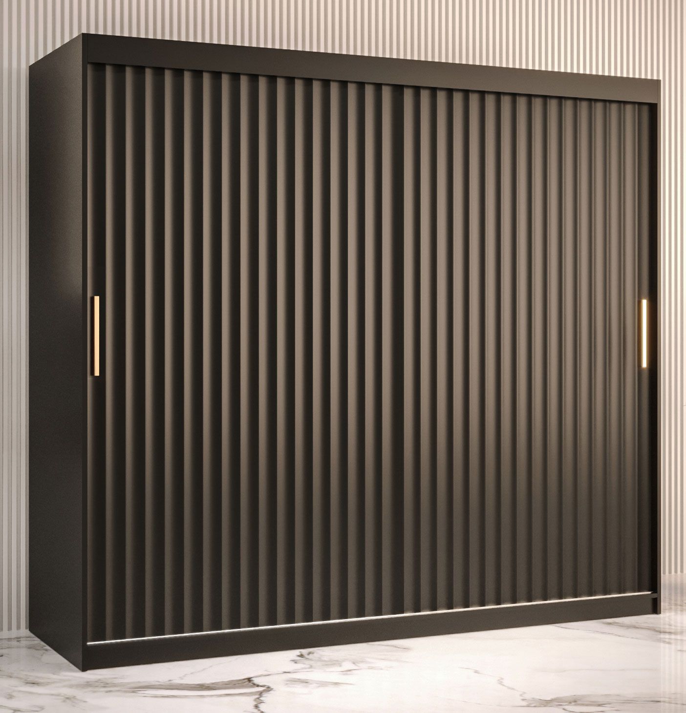 Armadio molto spazioso Balmenhorn 68, nero opaco - 200 x 200 x 62 cm (h x l x p), elegante 