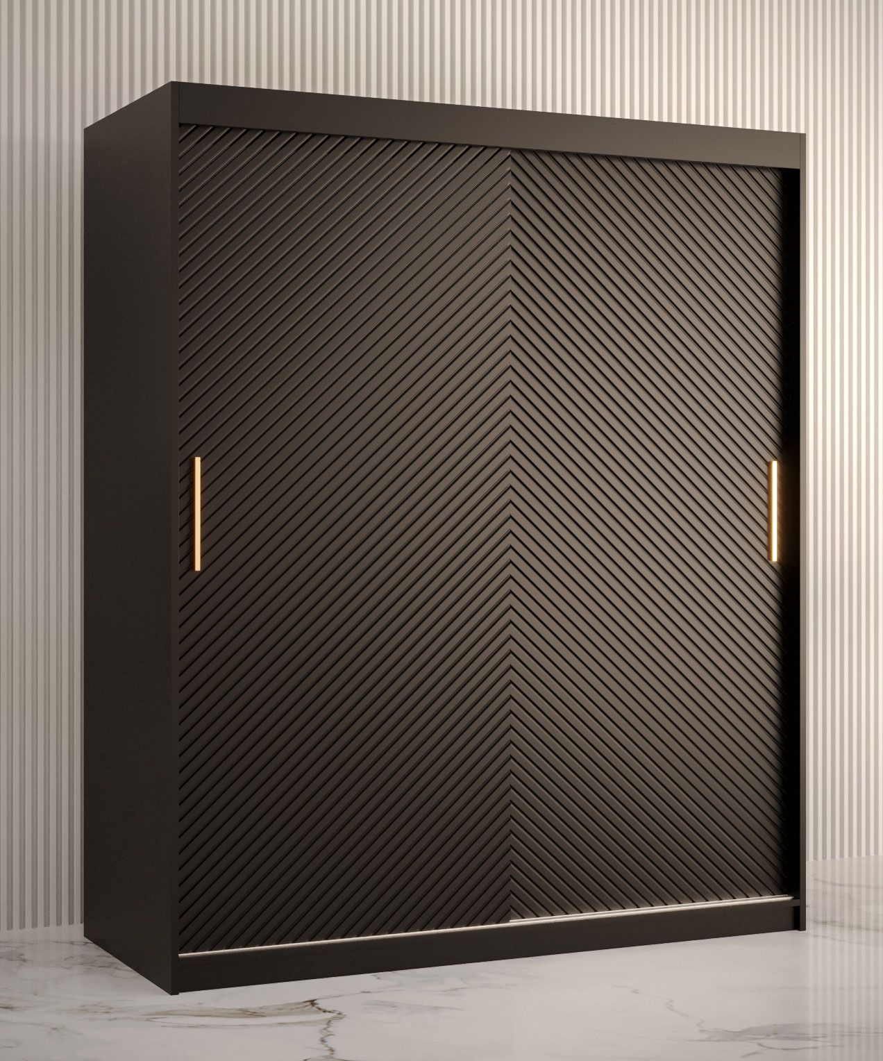 Armadio a 5 scomparti Balmenhorn 12, nero opaco - 200 x 150 x 62 cm (h x l x p), molto spazioso