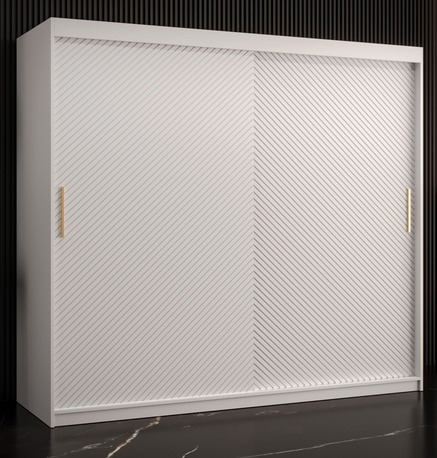 Armadio moderno Balmenhorn 17, bianco opaco - 200 x 200 x 62 cm (h x l x p), 10 scomparti e 2 barre appendiabiti