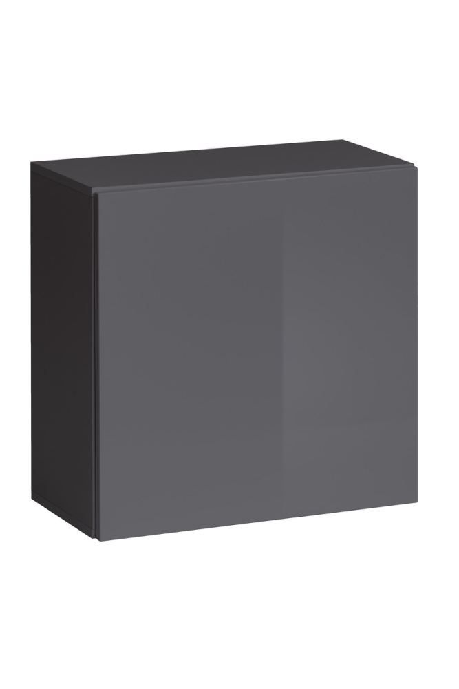 Pensile Fardalen 11, colore: grigio - Dimensioni: 60 x 60 x 30 cm (A x L x P), con funzione di apertura a pressione