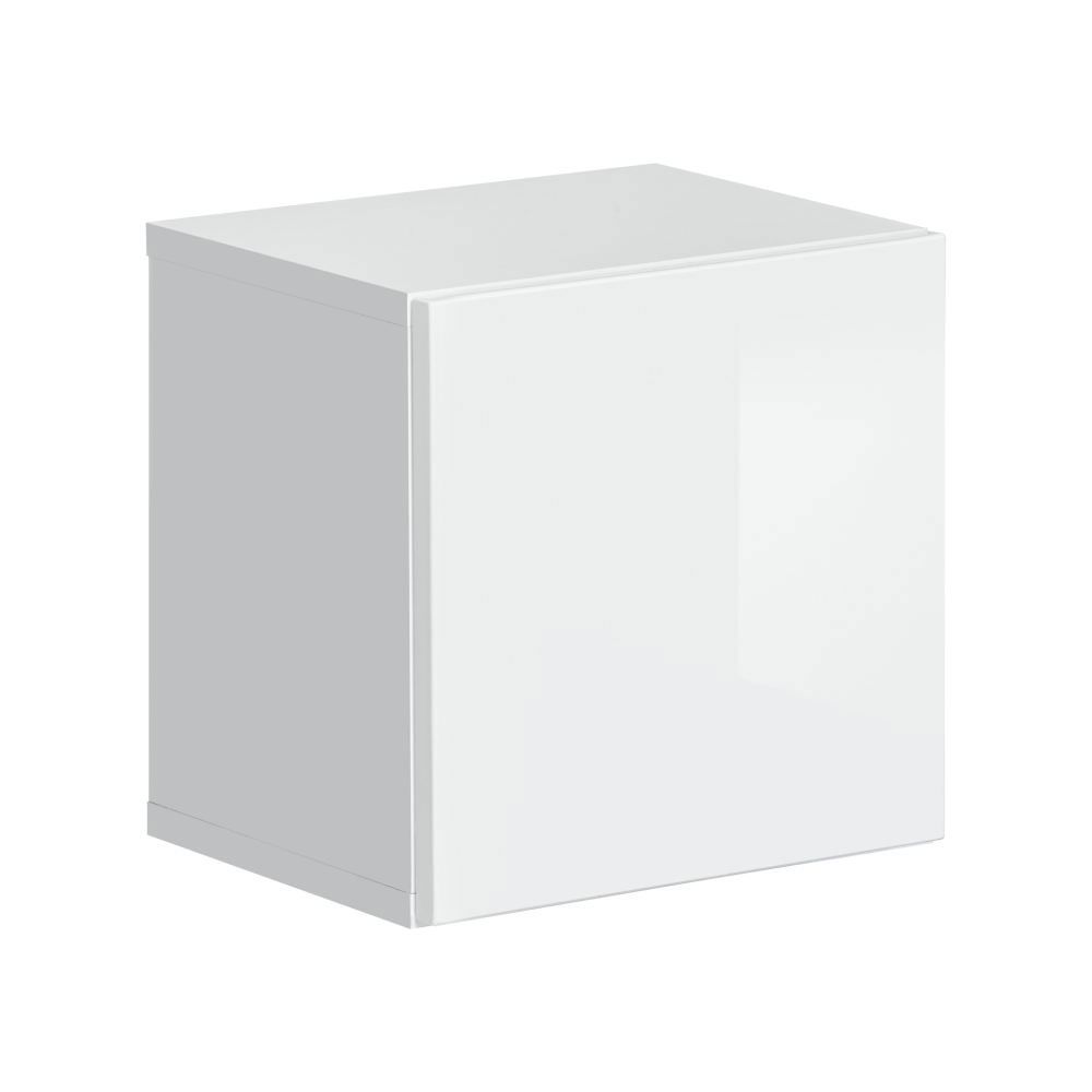 Pensile quadrato Möllen 05, colore: bianco - Dimensioni: 30 x 30 x 25 cm (A x L x P), con funzione di apertura a pressione
