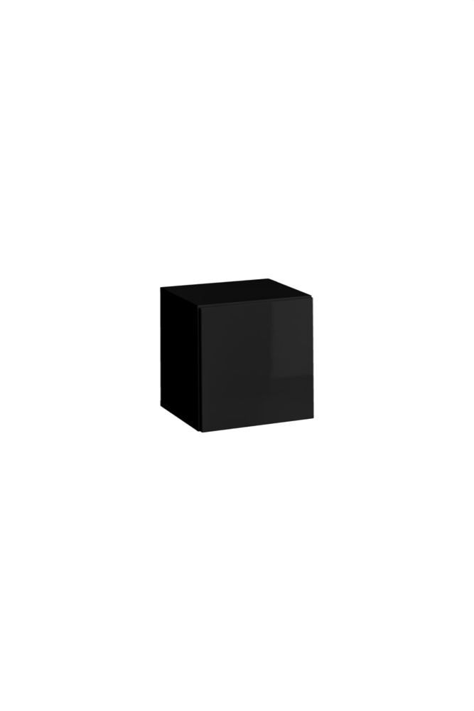 Pensile quadrato Trengereid 08, colore: nero - Dimensioni: 35 x 35 x 32 cm (A x L x P), con funzione di apertura a pressione