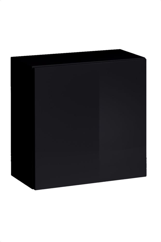 Elegante pensile Fardalen 10, colore: nero - Dimensioni: 60 x 60 x 30 cm (A x L x P), con funzione di apertura a pressione