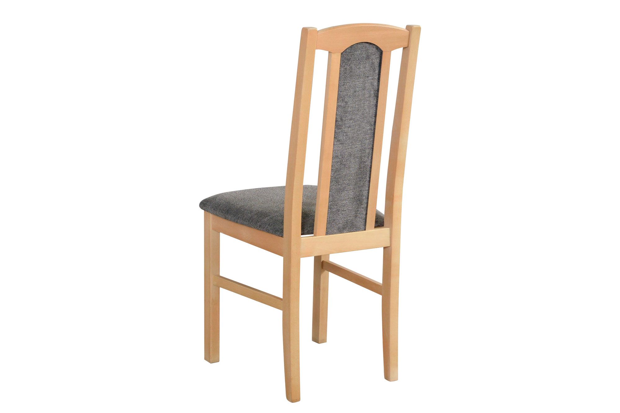 Sedia da pranzo Madohn imbottita con schiuma T-25 per un maggiore comfort, legno massiccio di faggio in look rovere, rivestimento in nylon, legno robusto