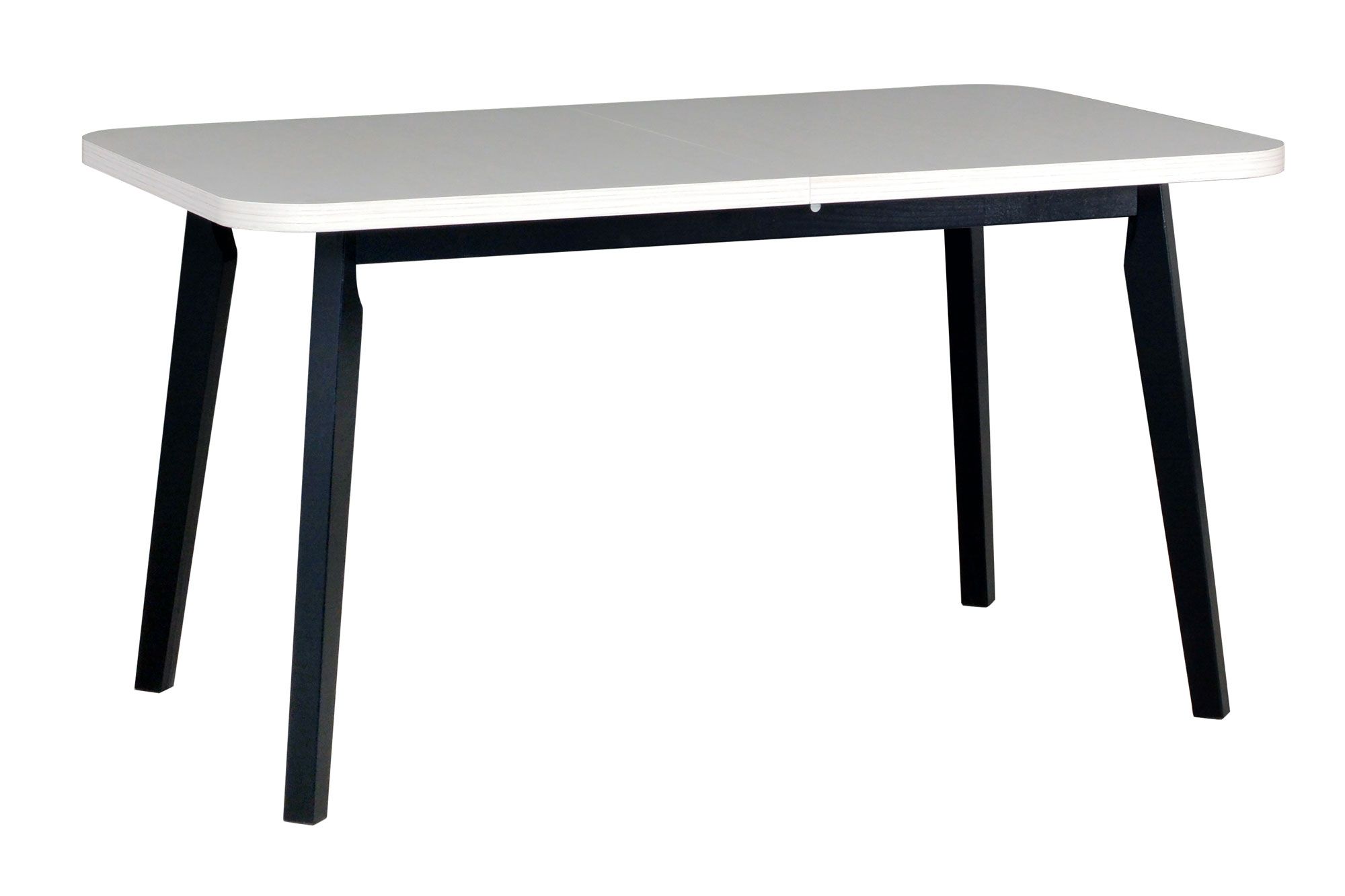 Tavolo da pranzo DUJA dal design moderno, bianco/nero, dimensioni 80 x 140/180 cm (largh. x prof.), altezza del piano di 32 mm, superficie impiallacciata, facile da abbinare