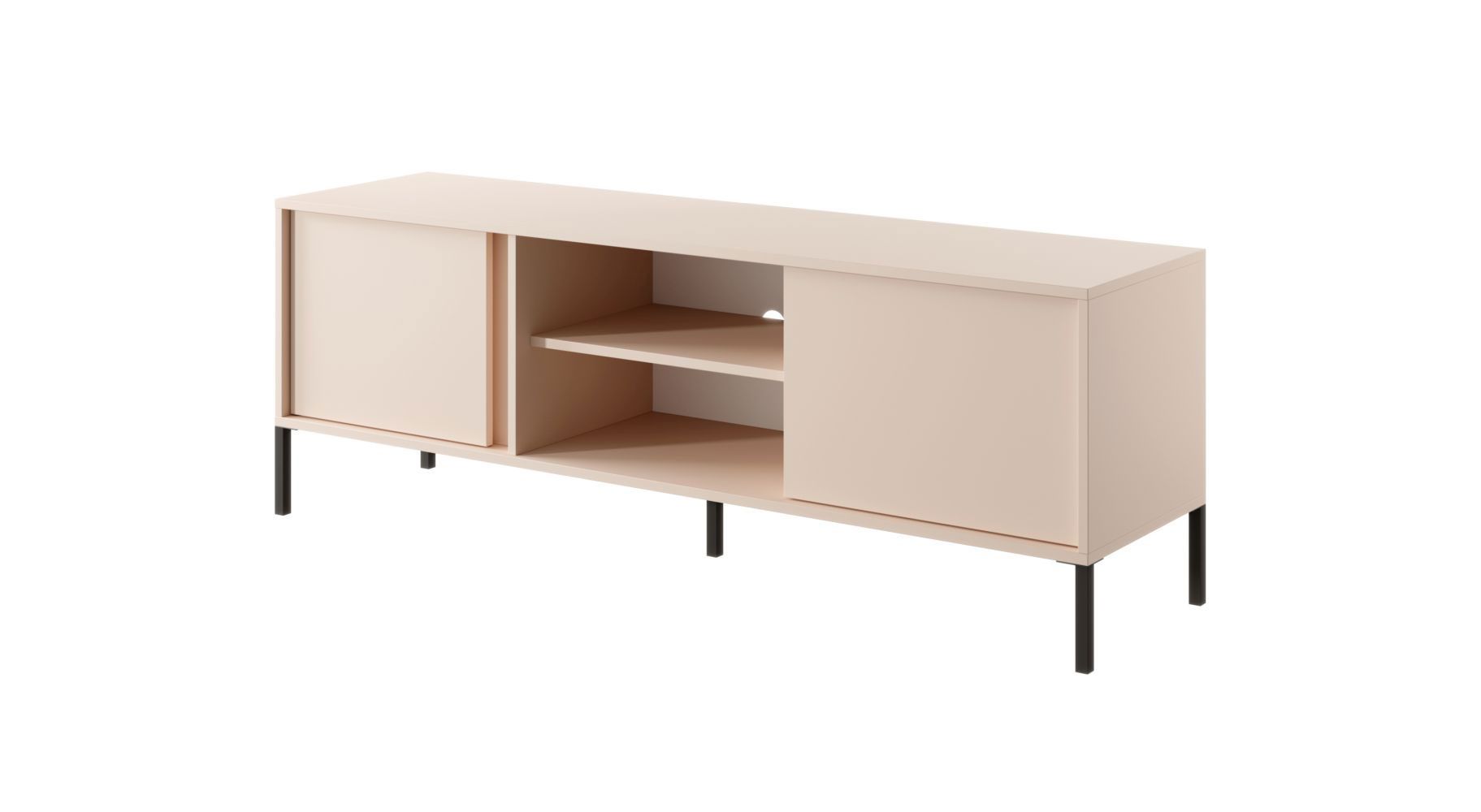 Mobile TV piccolo a due ante Zaghouan 10, colore: Beige - Dimensioni: 53,5 x 153 x 39,5 cm (A x L x P)