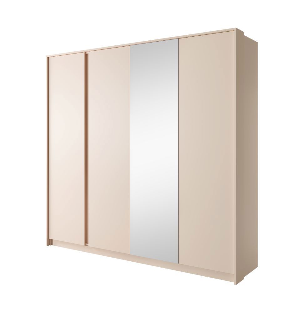 Armadio semplice con ampio spazio per riporre i vestiti Zaghouan 01, colore: beige - Dimensioni: 210 x 223 x 55,5 cm (A x L x P), con due binari per i vestiti