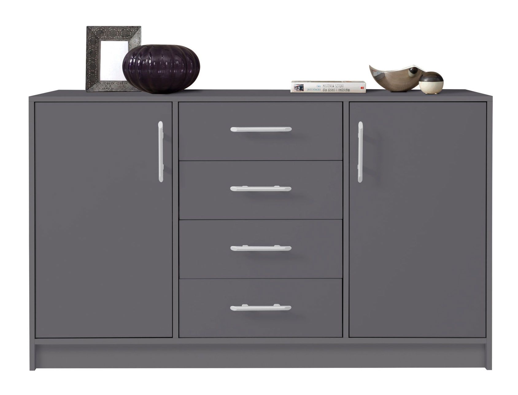 Credenza semplice Hannut 48, colore: antracite - Dimensioni: 84 x 140 x 40 cm (A x L x P)