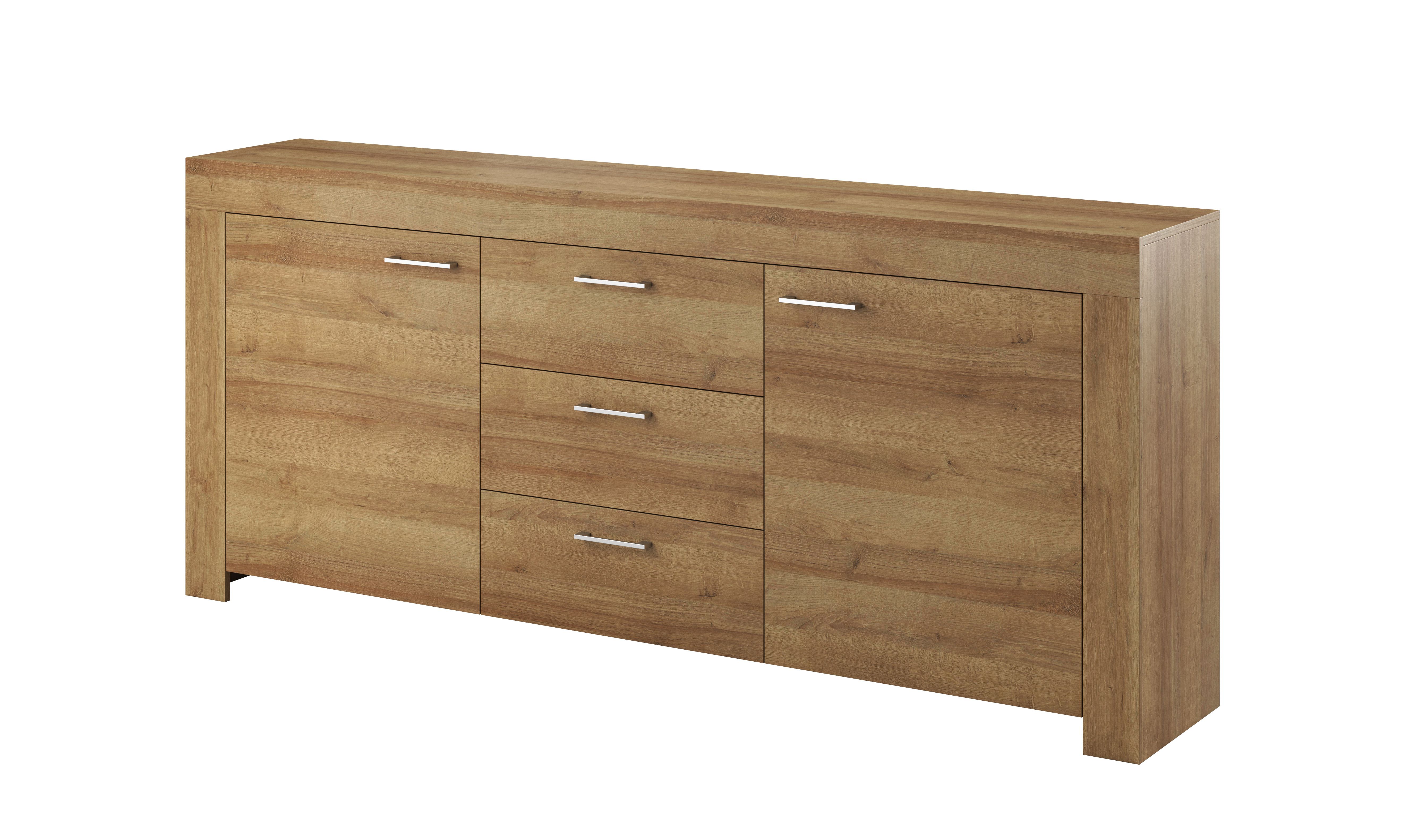 Modernes Sideboard Totnes 13, Farbe: Eiche Riviera - Abmessungen: 86 x 200 x 40 cm (H x B x T)