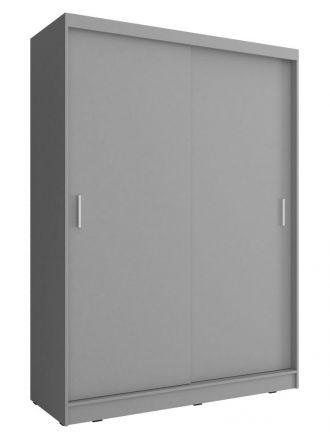 Armadio moderno Bickleigh 03, colore: grigio - Dimensioni: 200 x 130 x 62 cm (A x L x P), con cinque vani