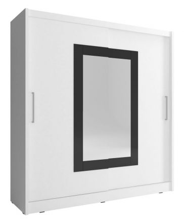 Armadio moderno Bickleigh 24 ante scorrevoli con specchio, colore: bianco - Dimensioni: 200 x 180 x 62 cm (A x L x P), con cinque scomparti
