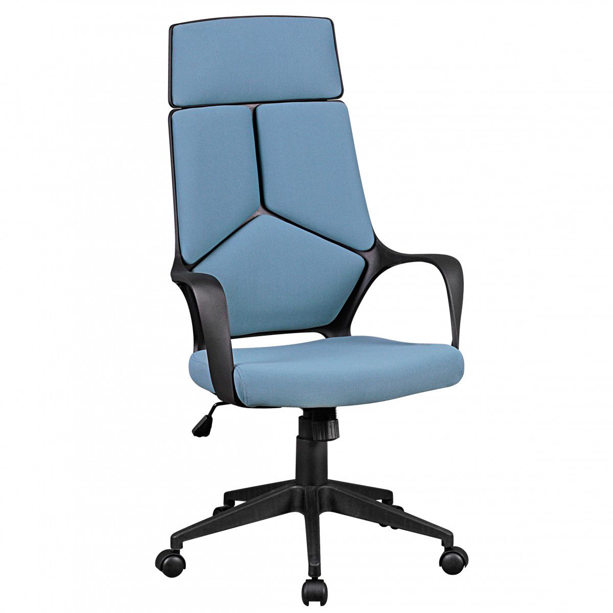 Sedia girevole per ufficio con sedile traspirante Apolo 80, colore: blu/nero, comandi ergonomici