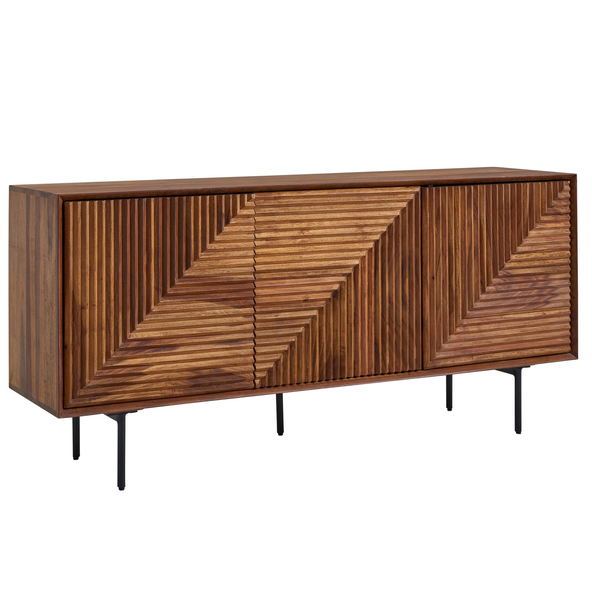 Cassettiera / credenza, colore: Sheesham, semisolido - Dimensioni: 72 x 148 x 40 cm (A x L x P)